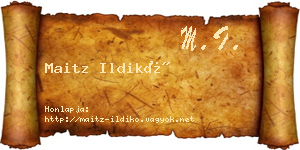 Maitz Ildikó névjegykártya